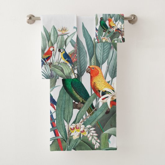 Tropische vogels en planten bad handdoek (Insitu)