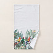 Tropische vogels en planten bad handdoek (Handdoek)
