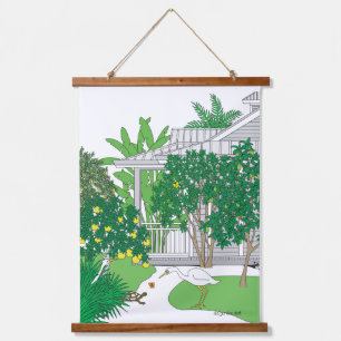 Tropische vogels en Planten Hangend Wandkleed