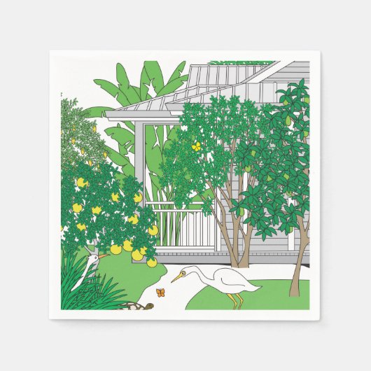 Tropische vogels en Planten Servet (Voorkant)