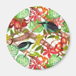 Tropische vogels en vruchten Magnet