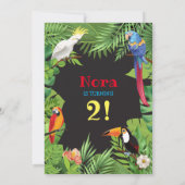 Tropische Vogels Feest Uitnodiging (Achterkant)