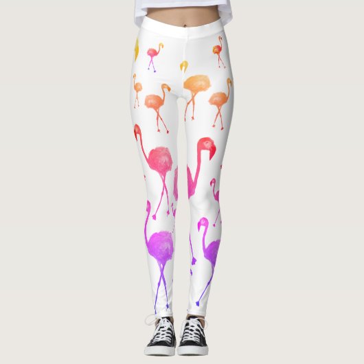 Tropische vogels, flamingo leggings (Voorkant)