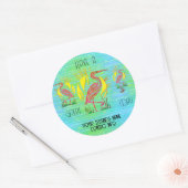 Tropische vogels gepersonaliseerd ronde sticker (Envelop)