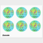Tropische vogels gepersonaliseerd ronde sticker (Vel)