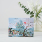 Tropische vogels in een landschap briefkaart (Staand voorkant)