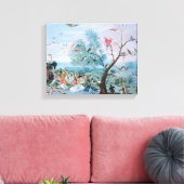 Tropische vogels in een landschap canvas afdruk (Insitu (Woonkamer))