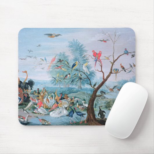 Tropische vogels in een landschap muismat (Met muis)