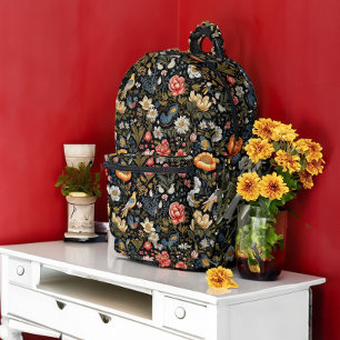 Tropische vogels in een nachttuin bedrukte rugzak