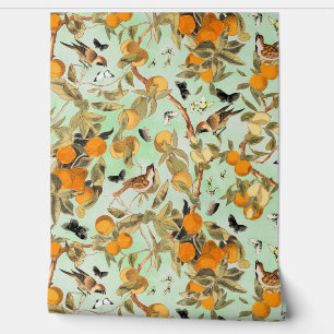  tropische vogels in fruittuin Chinoiserie Behang