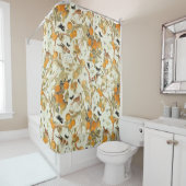 tropische vogels in fruittuin Chinoiserie Douchegordijn (In situ)