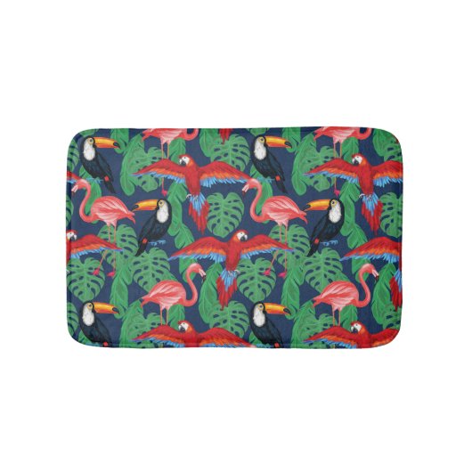 Tropische vogels in heldere kleuren badmat (Voorkant)