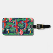 Tropische vogels in heldere kleuren bagagelabel (Voorkant horizontaal)