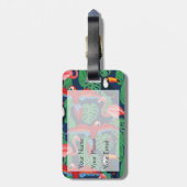 Tropische vogels in heldere kleuren bagagelabel (Achterkant verticaal)