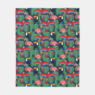 Tropische vogels in heldere kleuren fleece deken
