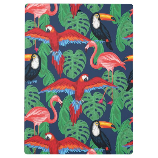 Tropische vogels in heldere kleuren klembord (Achterkant)