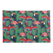 Tropische vogels in heldere kleuren kussensloop (Achterkant-Rechts)