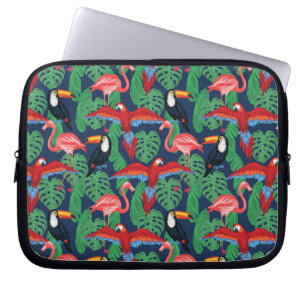 Tropische vogels in heldere kleuren laptop sleeve