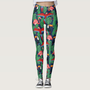 Tropische vogels in heldere kleuren leggings