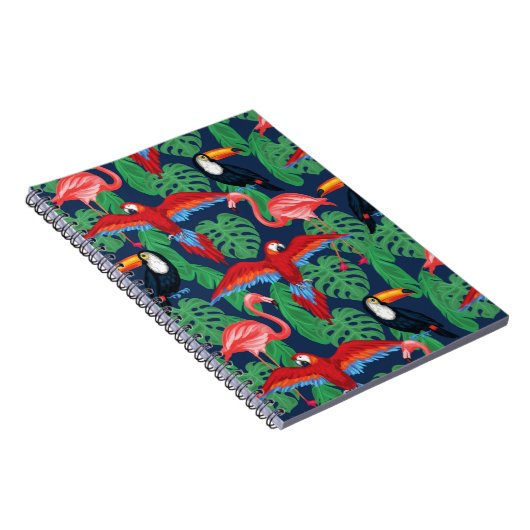 Tropische vogels in heldere kleuren notitieboek (Rechterzijde)