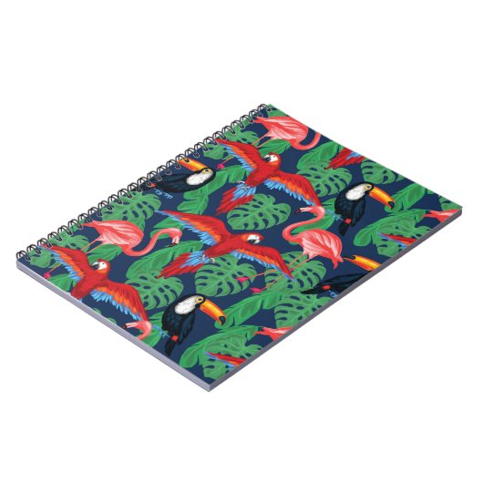 Tropische vogels in heldere kleuren notitieboek (Linkerzijde)