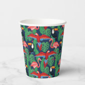 Tropische vogels in heldere kleuren papieren bekers (Achterkant)