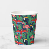 Tropische vogels in heldere kleuren papieren bekers (Voorkant)