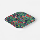 Tropische vogels in heldere kleuren papieren bordje (Gebogen)