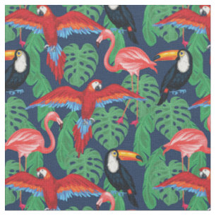 Tropische vogels in heldere kleuren stof