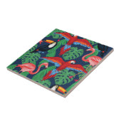 Tropische vogels in heldere kleuren tegeltje (Zijkant)
