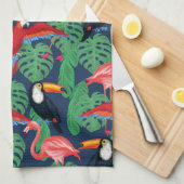 Tropische vogels in heldere kleuren theedoek (Quarter Fold)