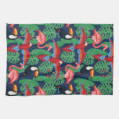 Tropische vogels in heldere kleuren theedoek (Horizontaal)