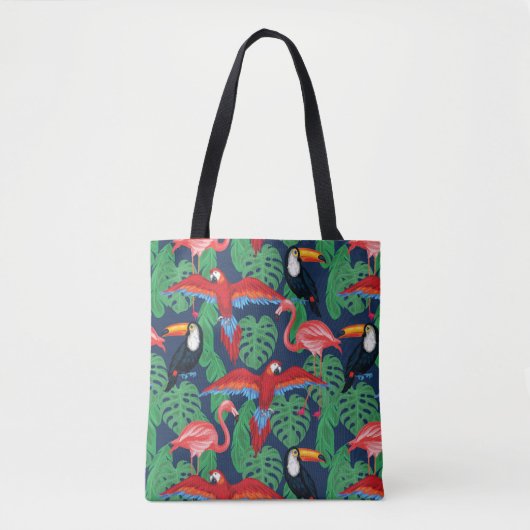 Tropische vogels in heldere kleuren tote bag (Voorkant)
