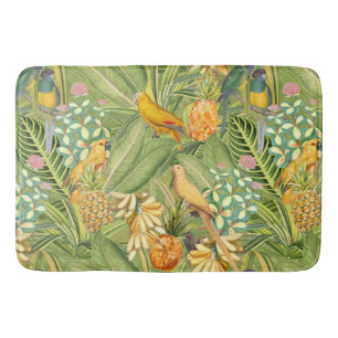 Tropische  vogels in Oerwoud Paradise-geel Badmat
