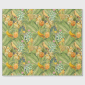 Tropische  vogels in Oerwoud Paradise-geel Cadeaupapier (Vlak)