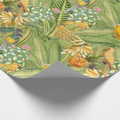 Tropische  vogels in Oerwoud Paradise-geel Cadeaupapier (Hoek)