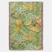 Tropische  vogels in Oerwoud Paradise-geel Deken (Voorkant Verticaal)