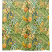 Tropische  vogels in Oerwoud Paradise-geel Douchegordijn (Voorkant)