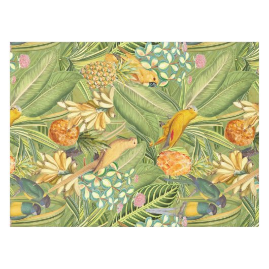 Tropische vogels in Oerwoud Paradise-geel Tafelkleed (Voorkant (Horizontaal))