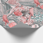 Tropische  vogels in Oerwoud Paradise roze Cadeaupapier (Hoek)