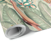 Tropische  vogels in Oerwoud Paradise sepia Cadeaupapier (Rol Hoek)