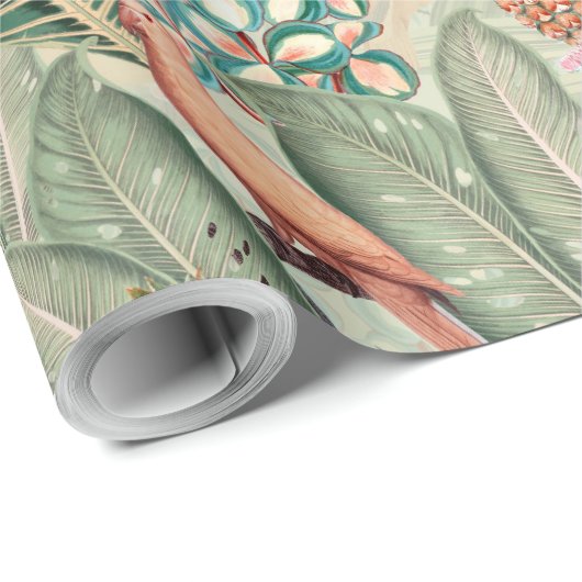 Tropische  vogels in Oerwoud Paradise sepia Cadeaupapier (Rol Hoek)