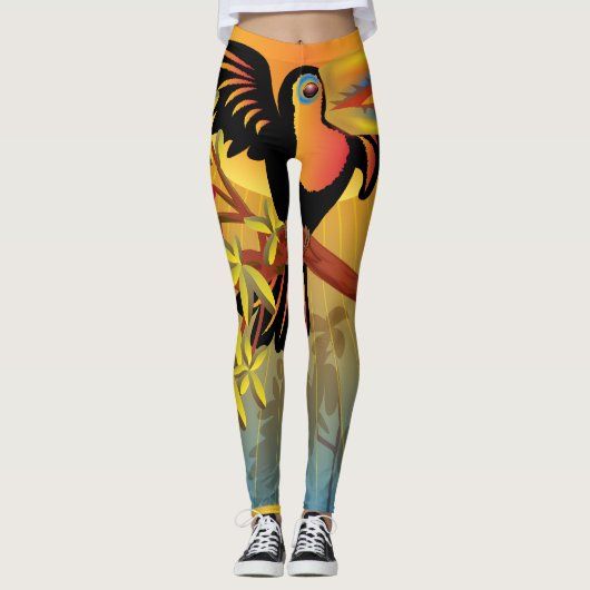 Tropische vogels leggings (Voorkant)