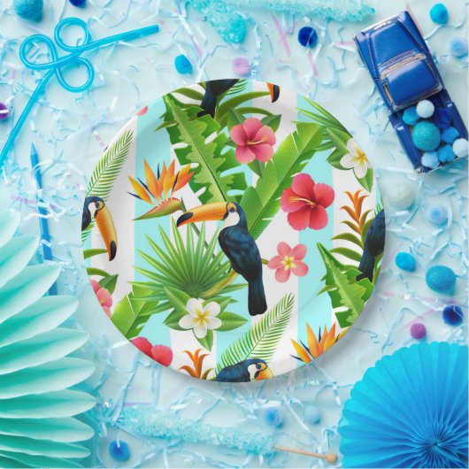 Tropische vogels papieren bordje (Feest)