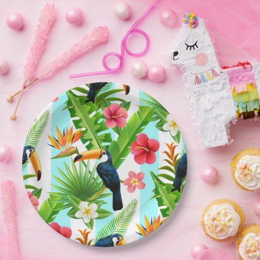Tropische vogels papieren bordje (Feest)
