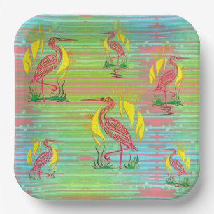 Tropische vogels papieren bordje