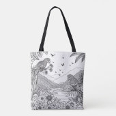 Tropische vogels Parrot Art Kleuren Tote Bag (Achterkant)