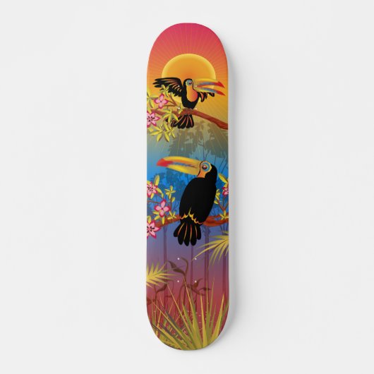 Tropische vogels persoonlijk skateboard (Voorkant)