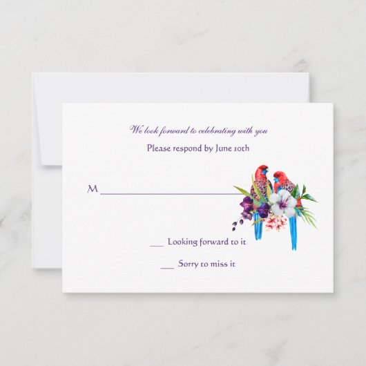 Tropische Vogels Responskaarten Kaart (Voorkant)