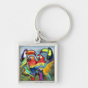 Tropische Vogels Sleutelhanger